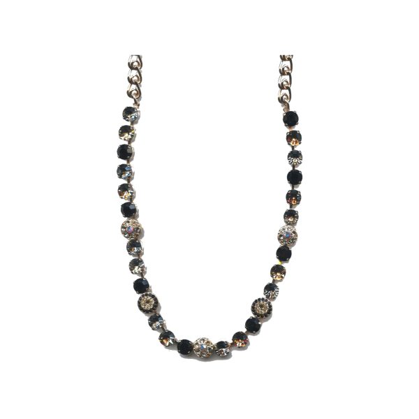 Necklace By Mariana Woman Sparkling Morion and Silver Night Swarovski Crystals