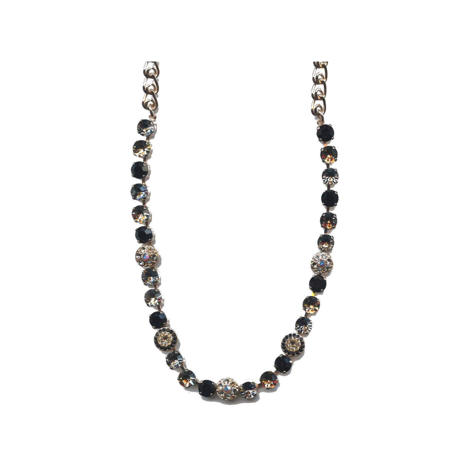 N-3044-1-1094-SP Necklace By Mariana Woman Sparkling Morion and Silver Night Swarovski Crystals - Image 1