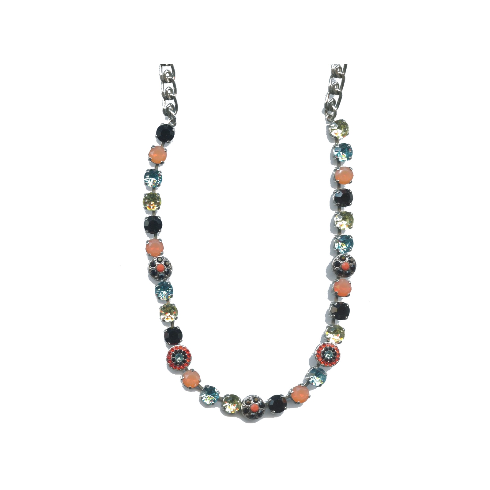 N-3044-1-1104-SP Necklace By Mariana Woman Chic Light aqua pearl and jet black Swarovski Crystals - Image 1
