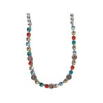 Necklace By Mariana Woman Feminine Red and Aqua Swarovski Crystals