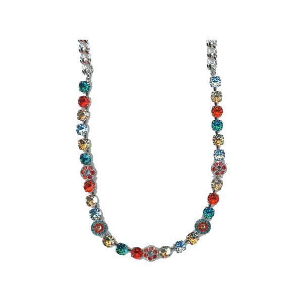 Necklace By Mariana Woman Feminine Red and Aqua Swarovski Crystals