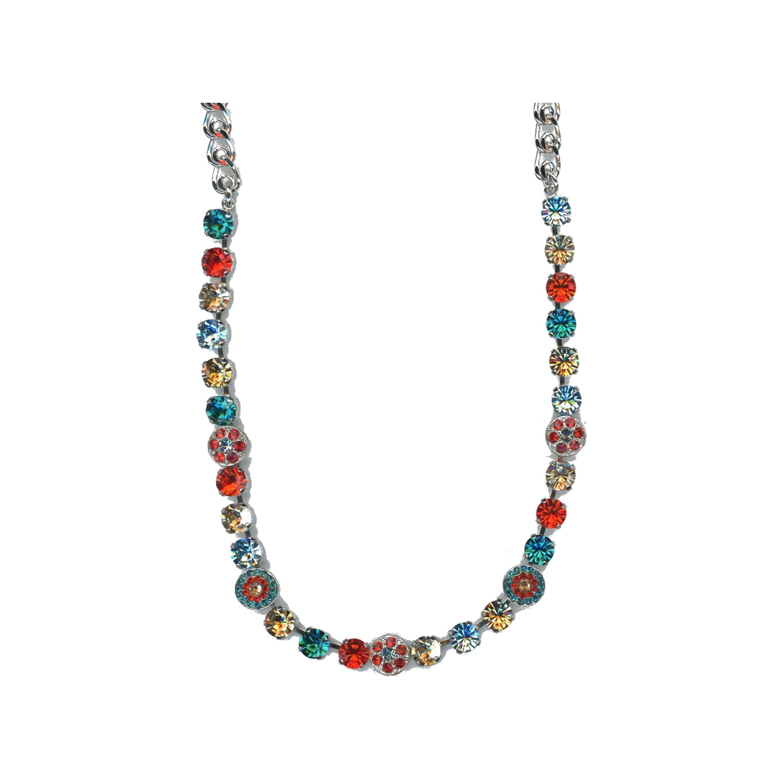 N-3044-1-1111-SP Necklace By Mariana Woman Feminine Red and Aqua Swarovski Crystals - Image 1
