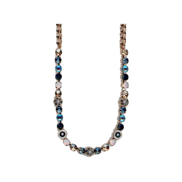 Necklace By Mariana Woman Chic Montana Blue and Golden Shadow Swarovski Crystals