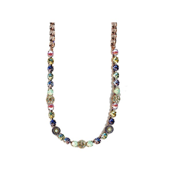 Necklace By Mariana Woman Chic Cyclamen Opal and Tanzanite Swarovski Crystals