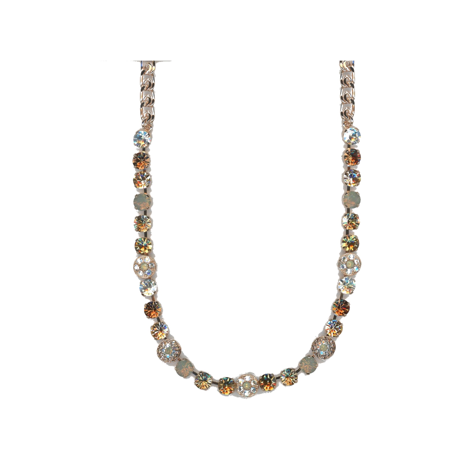 N-3044-1-1125-SP Necklace By Mariana Woman Sand Opal. and Light Peach and Swarovski Crystals - Image 1
