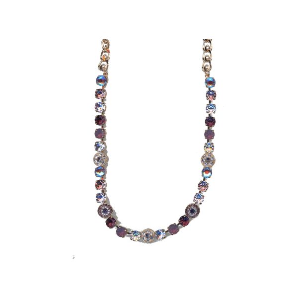 Necklace By Mariana Woman Amethyst and Tanzanite and Cyclamen Swarovski Crystals