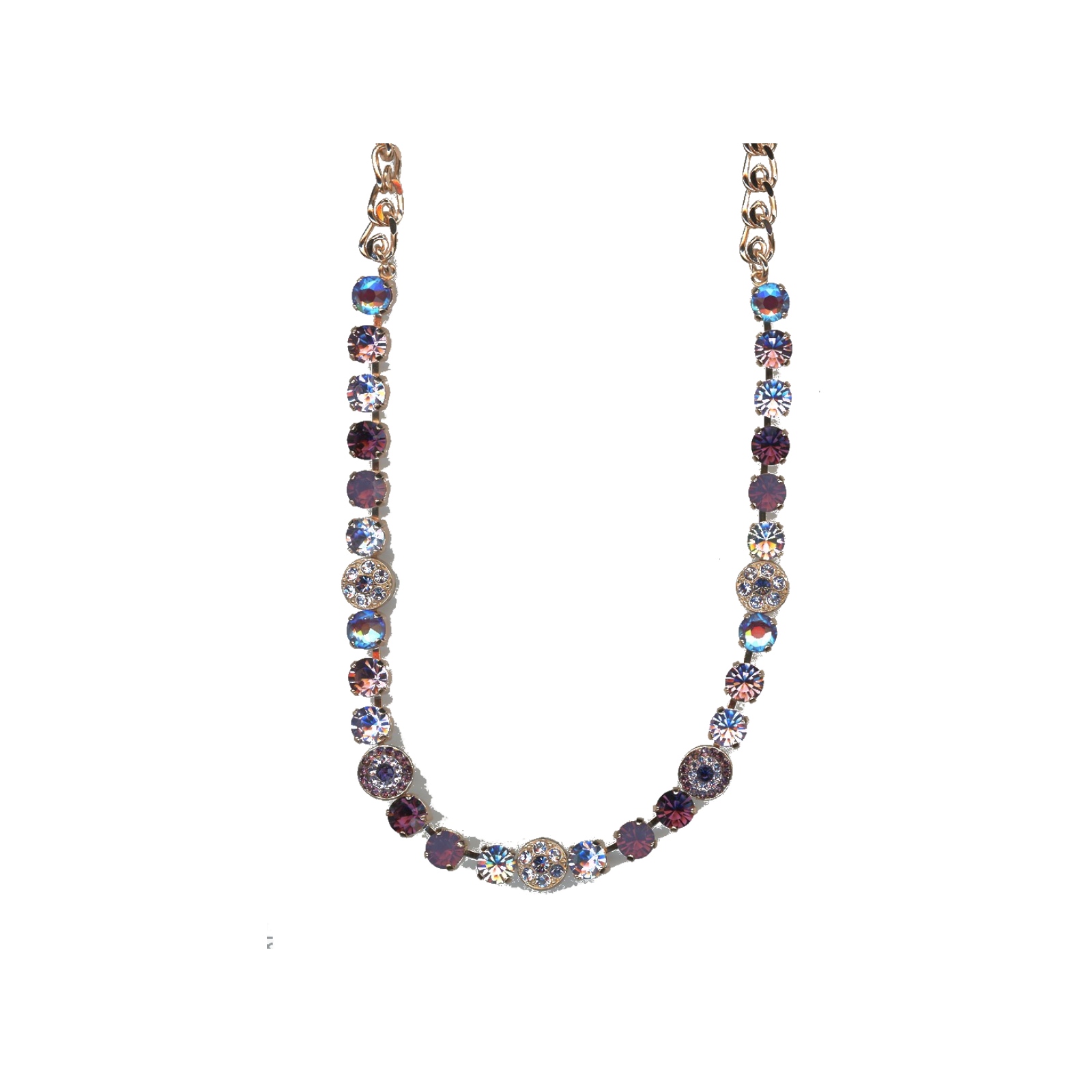 N-3044-1-1134-SP Necklace By Mariana Woman Amethyst and Tanzanite and Cyclamen Swarovski Crystals - Image 1