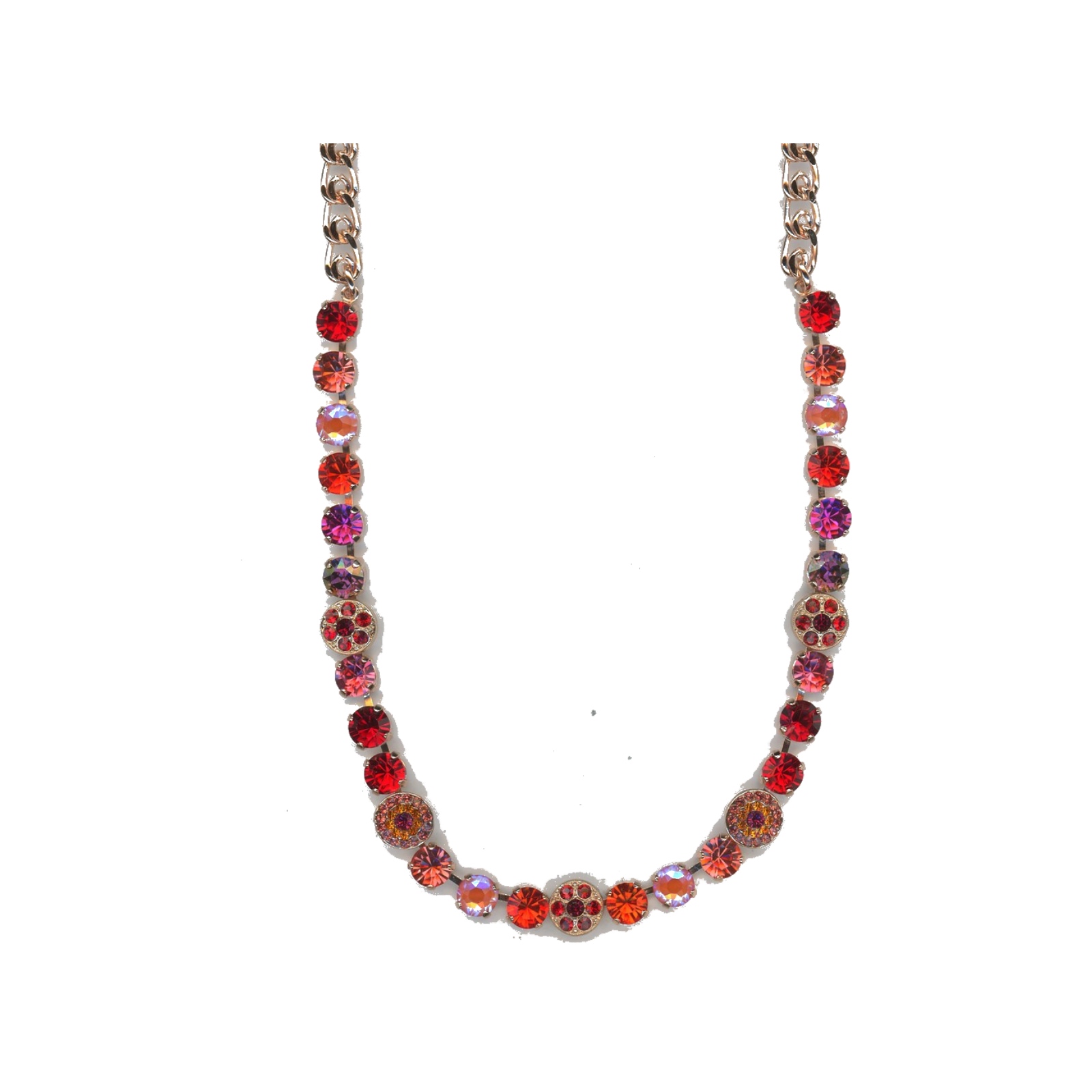 N-3044-1-1135-SP Necklace By Mariana Woman Beautiful Fuchsia and Siam Swarovski Crystals - Image 1