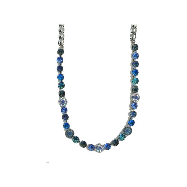 Necklace By Mariana Woman Chic Sapphire and Montana Blue Swarovski Crystals