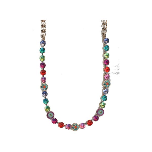 Necklace By Mariana Woman Chic Peridot Green and Hyacinth Swarovski Crystals