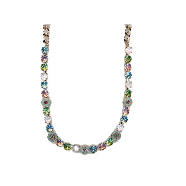 Necklace By Mariana Woman Glamorous Turquoise and Rose Swarovski Crystals
