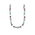 Necklace By Mariana Woman Captivating White Opal and Rose Swarovski Crystals - Image 2