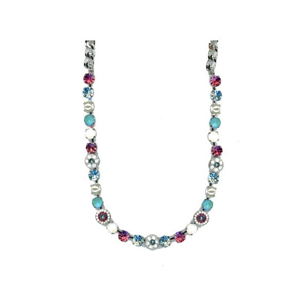 Necklace By Mariana Woman Captivating White Opal and Rose Swarovski Crystals