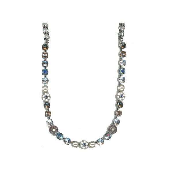 Necklace By Mariana Woman Delicate Cream Pearl and AB Swarovski Crystals