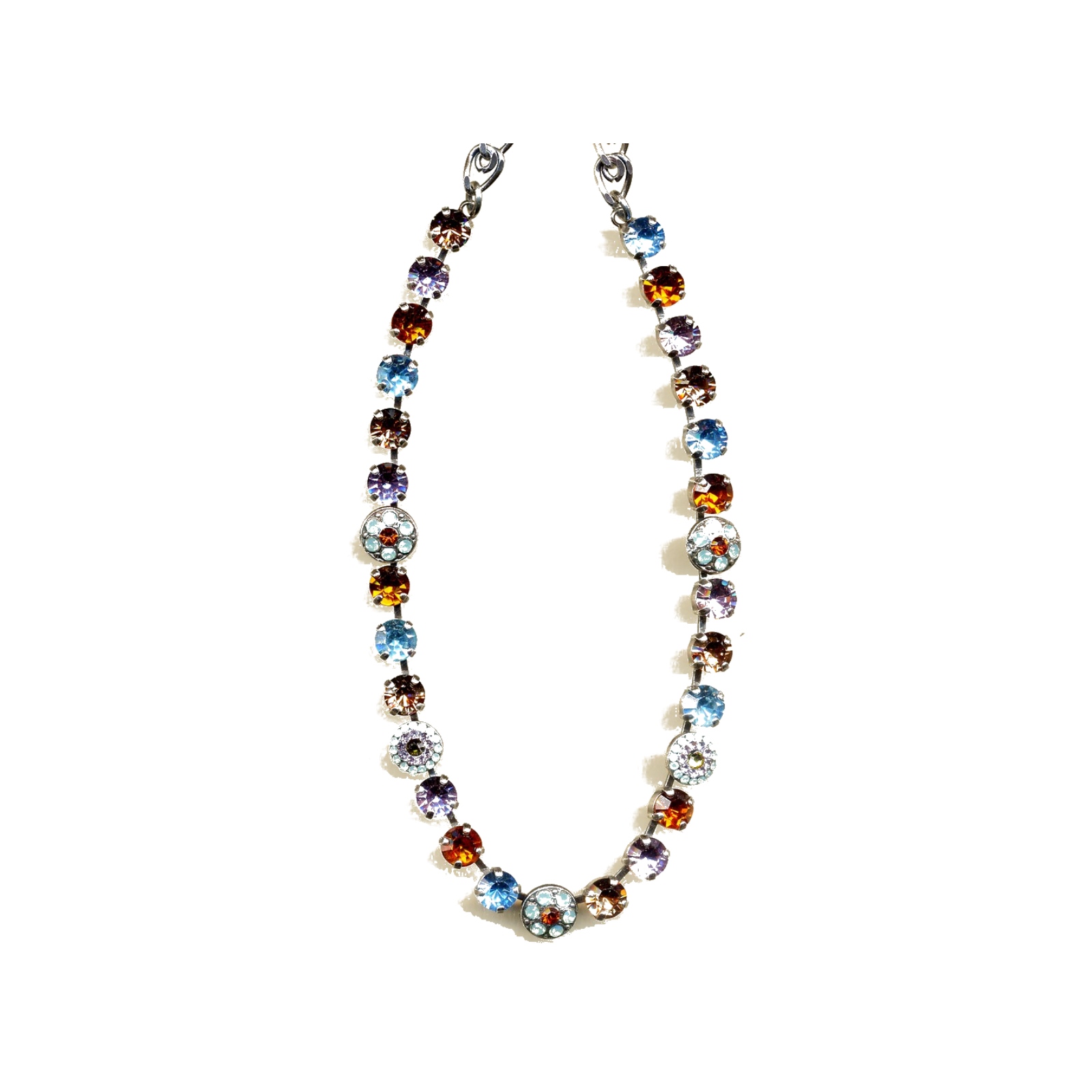 N-3044-1-1150-YG Necklace By Mariana Woman Exquisite Topaz and and Violet Swarovski Crystals - Image 1