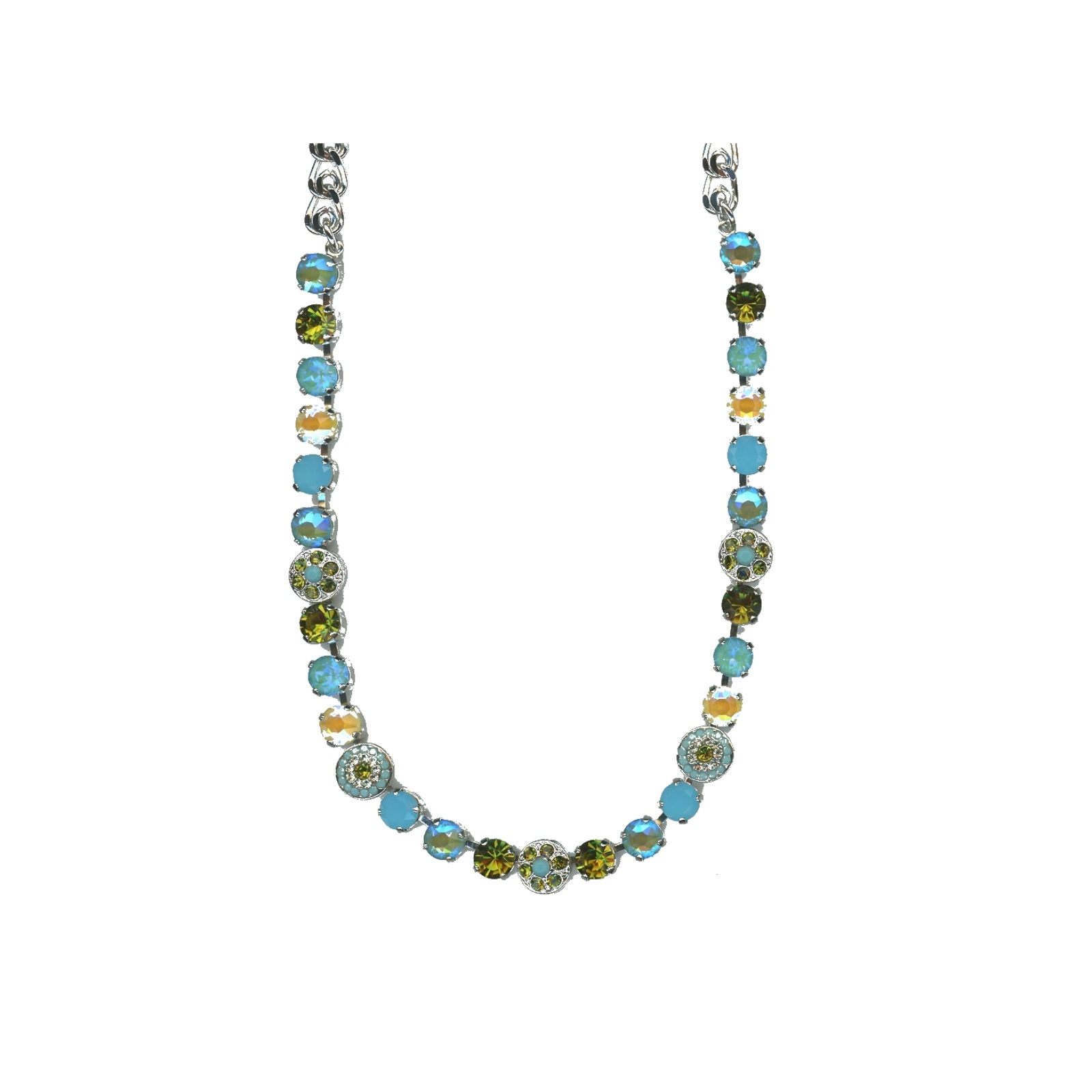 N-3044-1-1151-SP Necklace By Mariana Woman Stylish Blue Opal and Ocean Delite Swarovski Crystals - Image 1