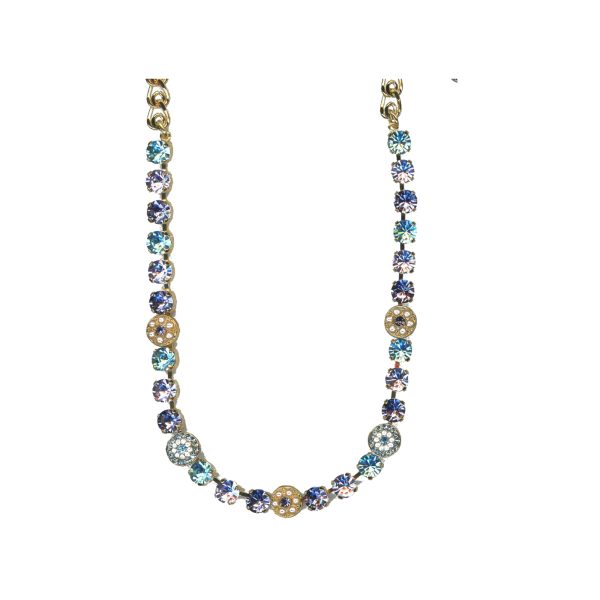 Necklace By Mariana Woman Contemporary Pearl and Aquamarine Swarovski Crystals