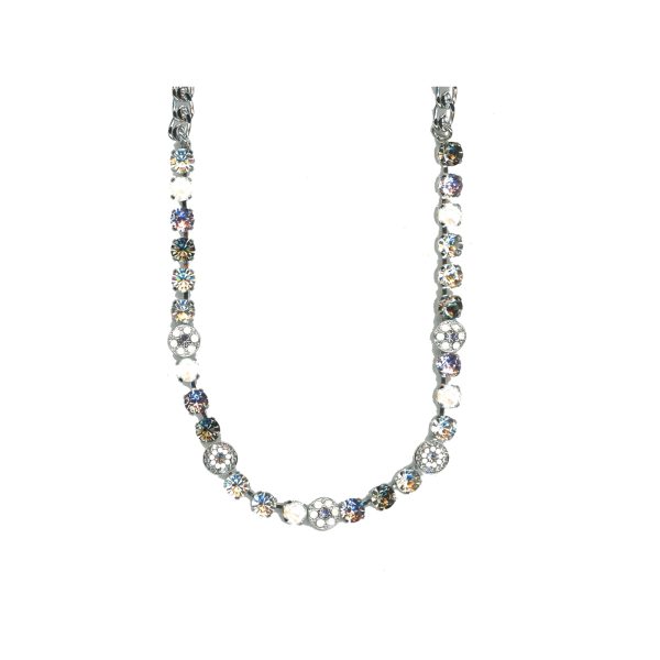 Necklace By Mariana Woman Chic White Opal and Black Diamond Swarovski Crystals