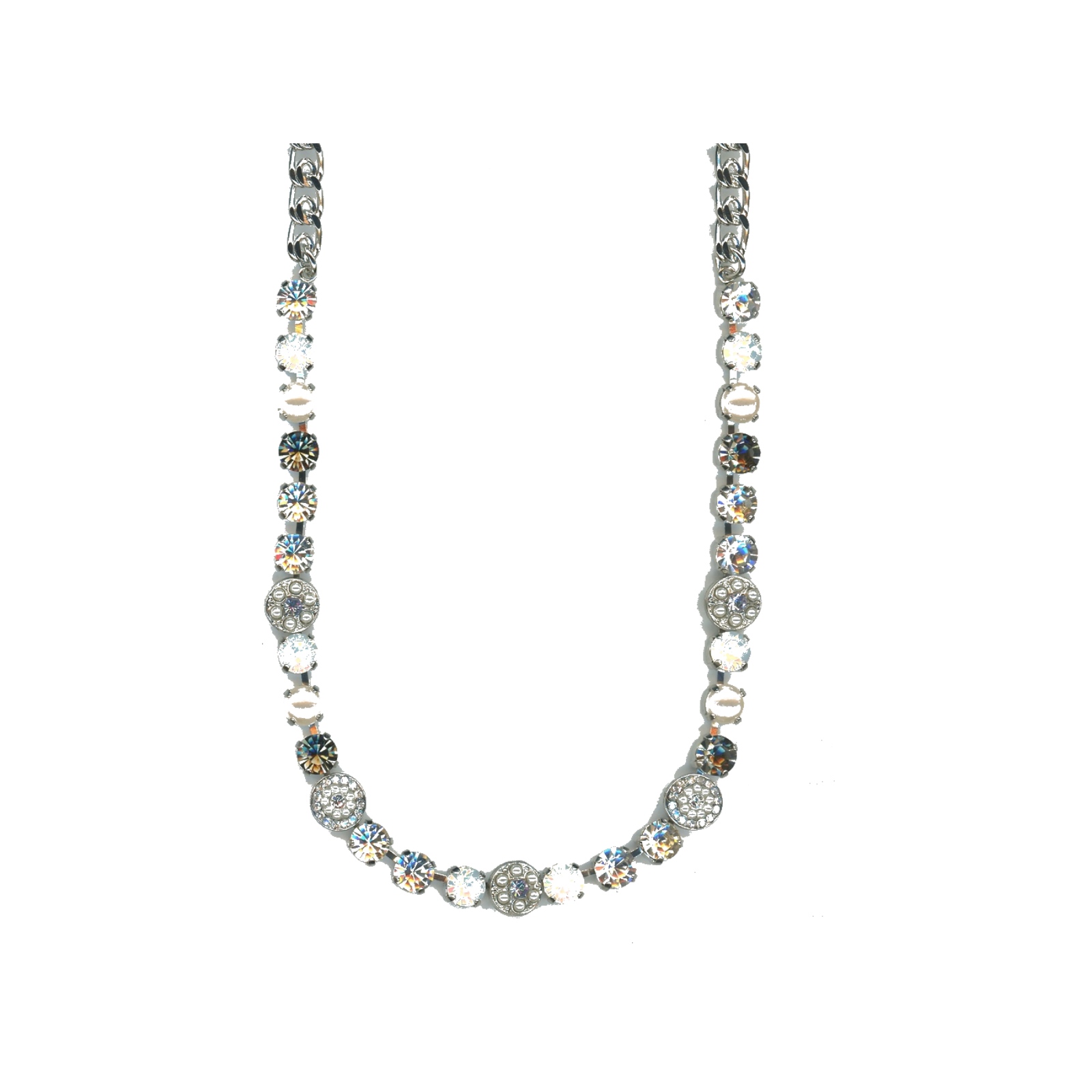 N-3044-1-1154P-SP Necklace By Mariana Woman Striking Pearl and Black Diamond Swarovski Crystals - Image 1