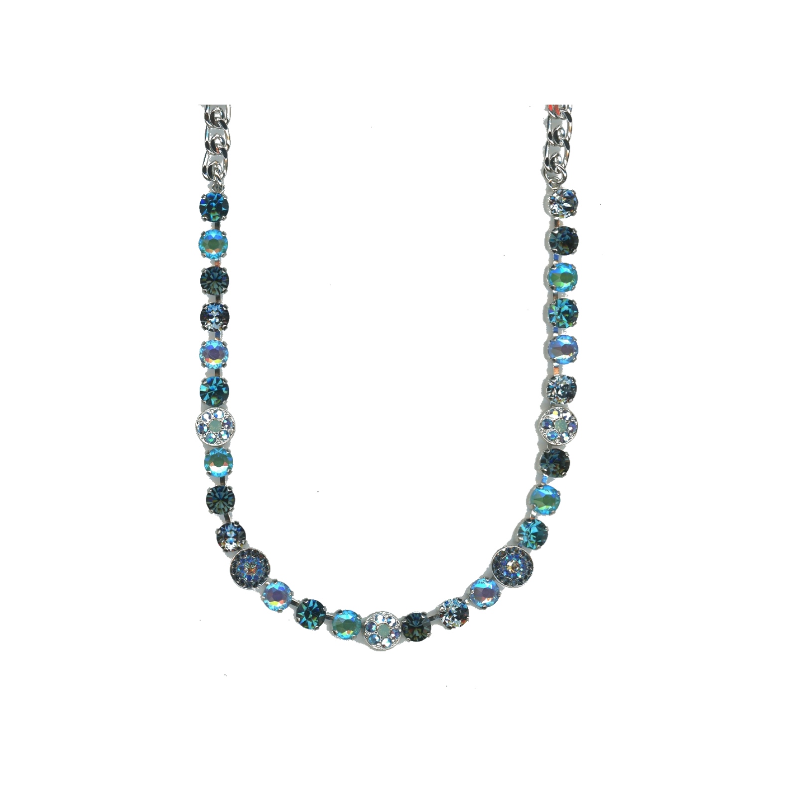 N-3044-1-1157-SP Necklace By Mariana Woman Vibrant Green Opal and Blue Zircon Swarovski Crystals - Image 1