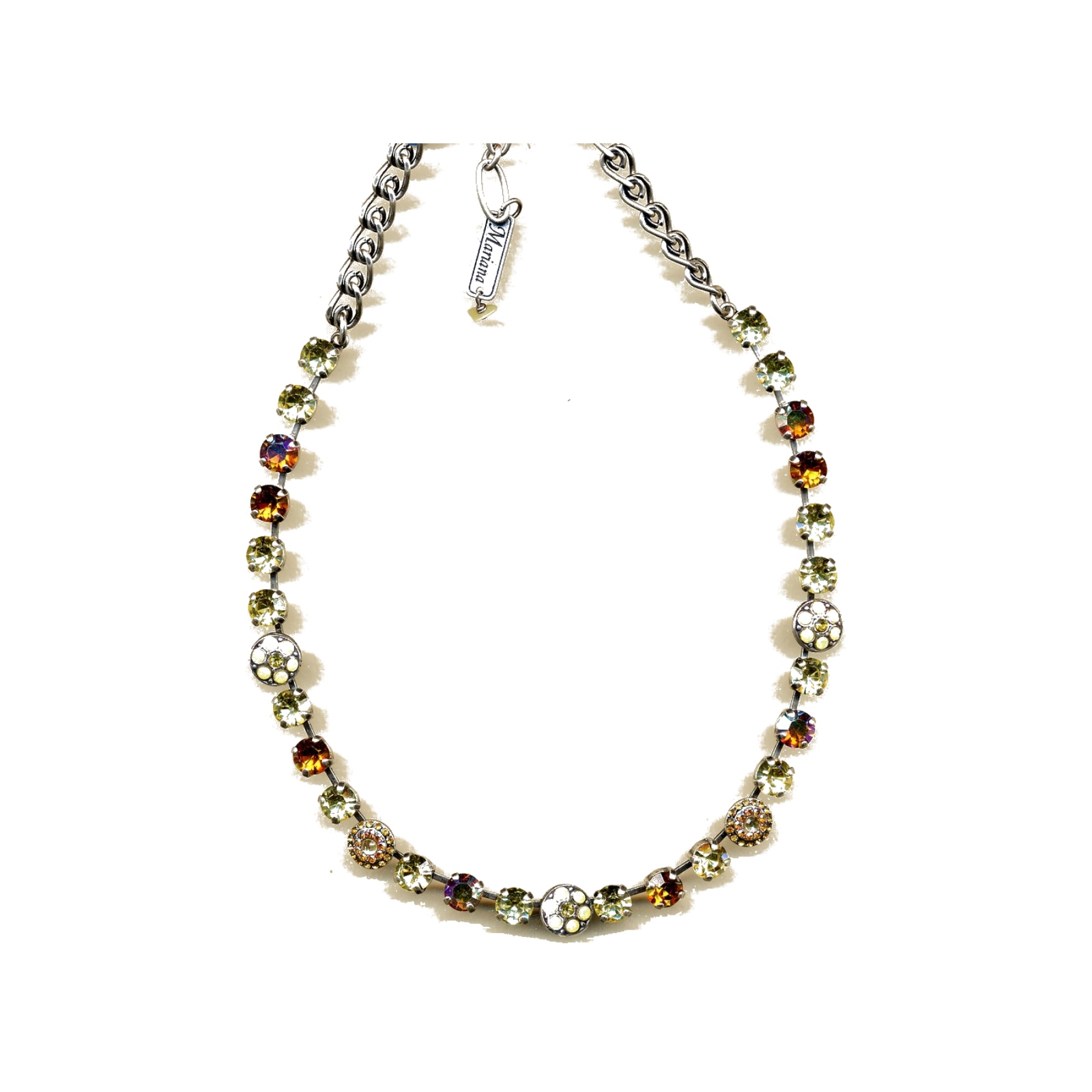 N-3044-1-116-YG Necklace By Mariana Woman Refined Crystal Light Coral Swarovski Crystals - Image 1