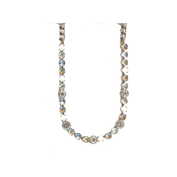 Necklace By Mariana Woman Chic White Opal and Golden Shadow Swarovski Crystals