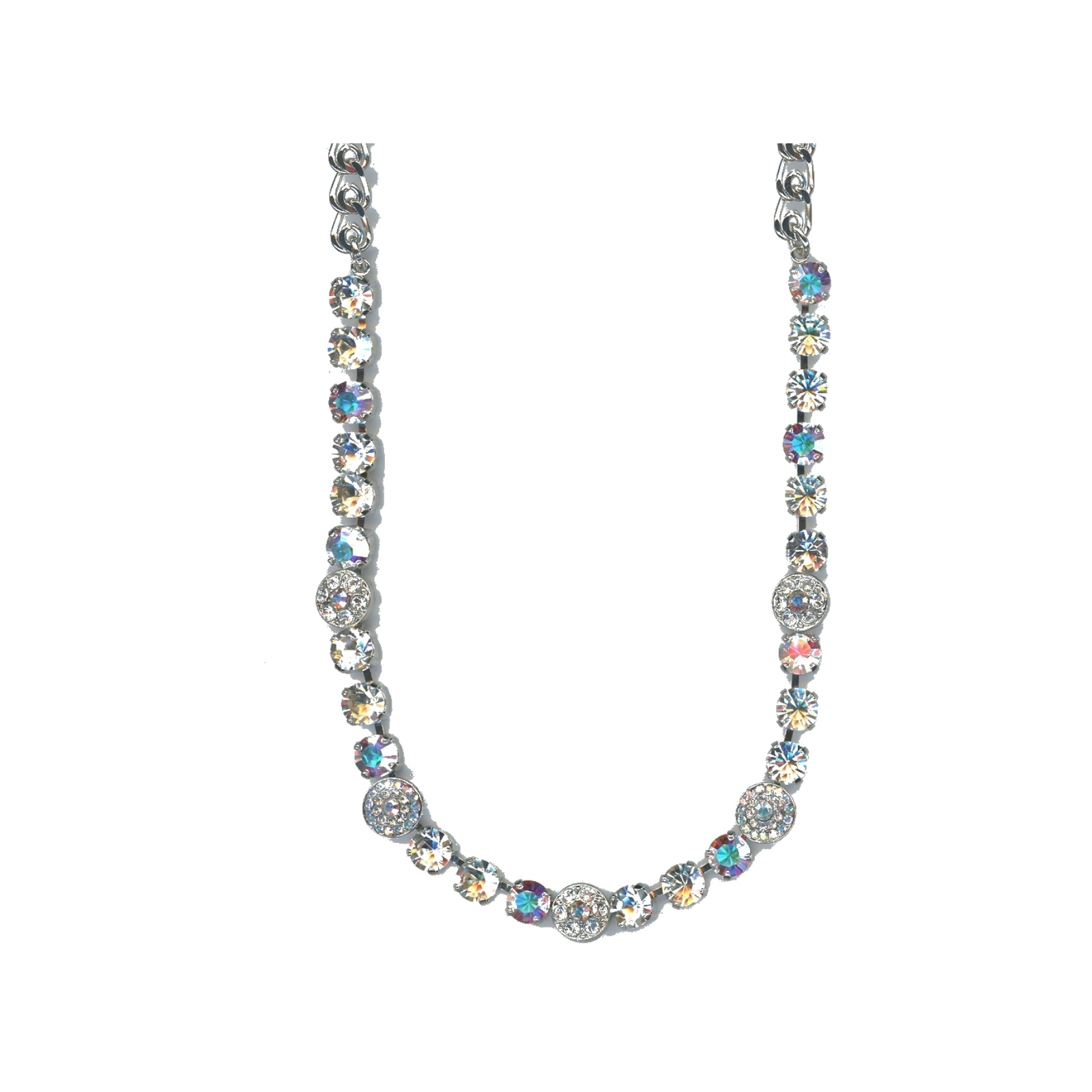 N-3044-1-1165-SP Necklace By Mariana Woman Graceful White Patina and AB Swarovski Crystals - Image 1
