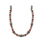 Necklace By Mariana Woman Exquisite hyacinth and light peach Swarovski Crystals - Image 2