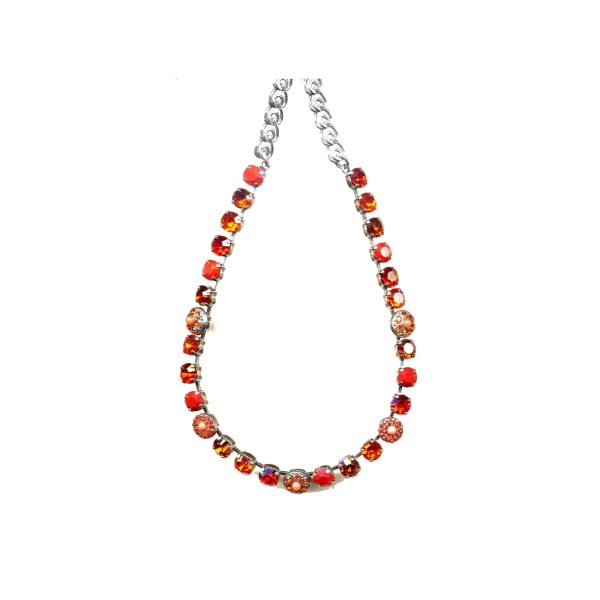 Necklace By Mariana Woman Distinctive Coral and Red Swarovski Crystals