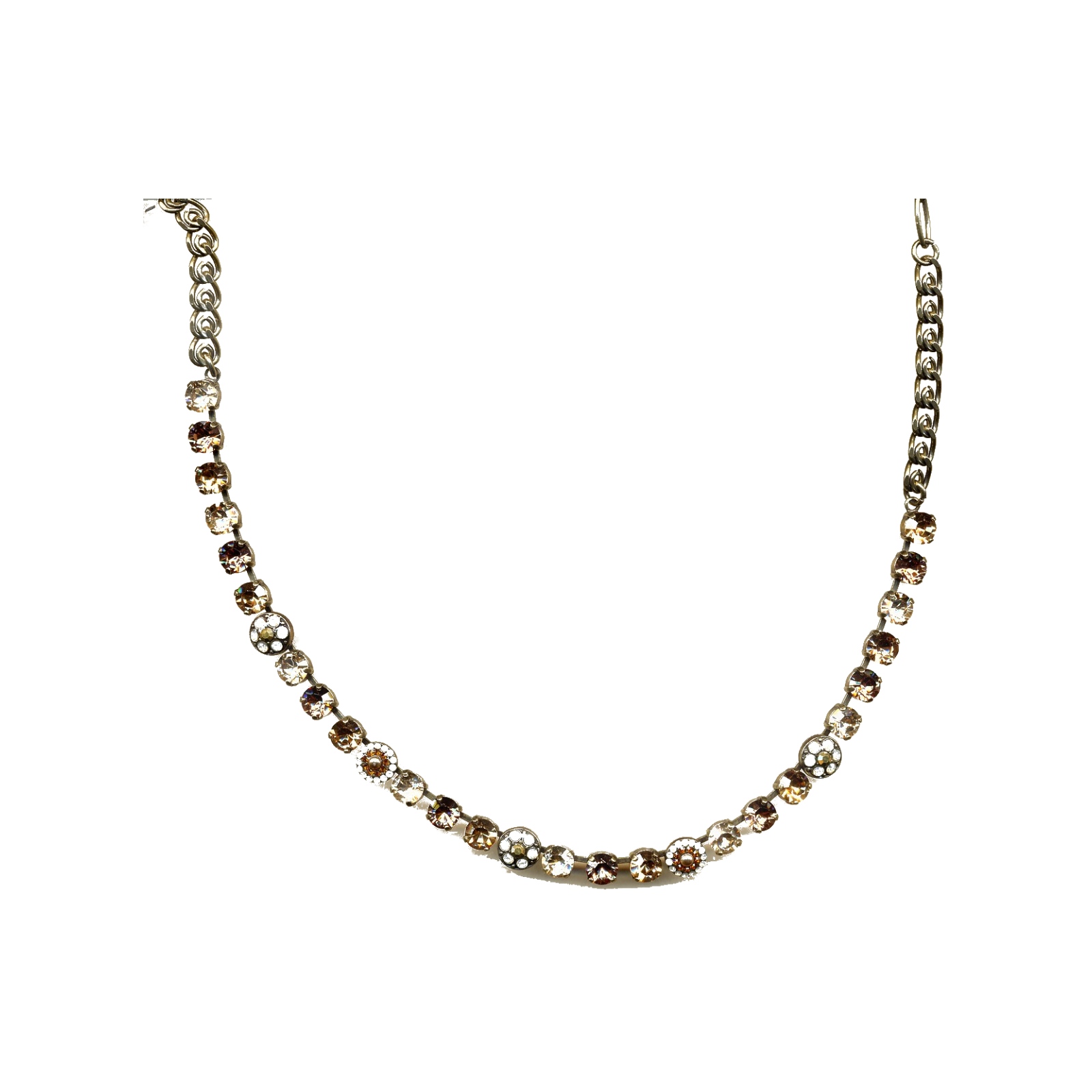 N-3044-1-1203-YG Necklace By Mariana Woman Dazzling Citrine AB and Dark Amber Swarovski Crystals - Image 1