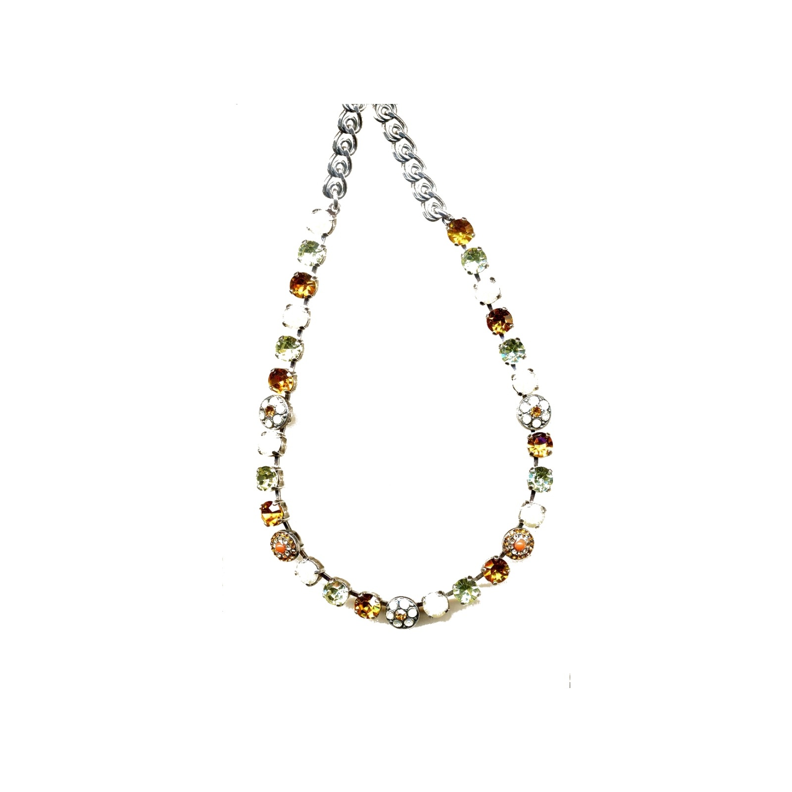 N-3044-1-1206-YG Necklace By Mariana Woman Sparkling Citrine and Honey Amber Swarovski Crystals - Image 1