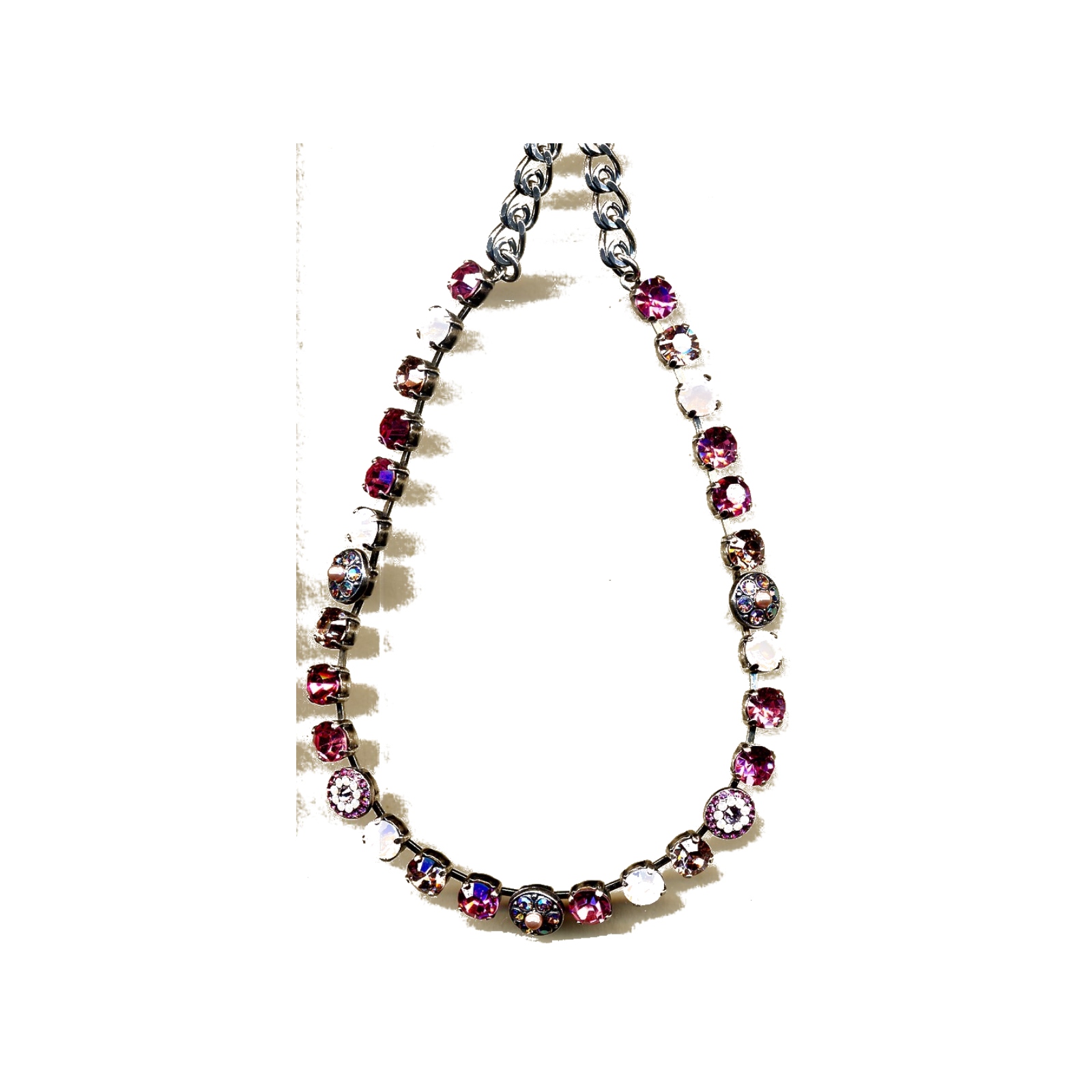 N-3044-1-1207-YG Necklace By Mariana Woman Charming Shades of Pink Swarovski Crystals - Image 1