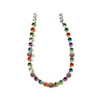 Necklace By Mariana Woman Graceful Orange and Plum Purple Swarovski Crystals