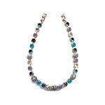 Necklace By Mariana Woman Exquisite Emerald and Pink Swarovski Crystals - Image 2