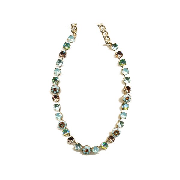 Necklace By Mariana Woman Modern Sapphire and Light Amethyst Swarovski Crystals