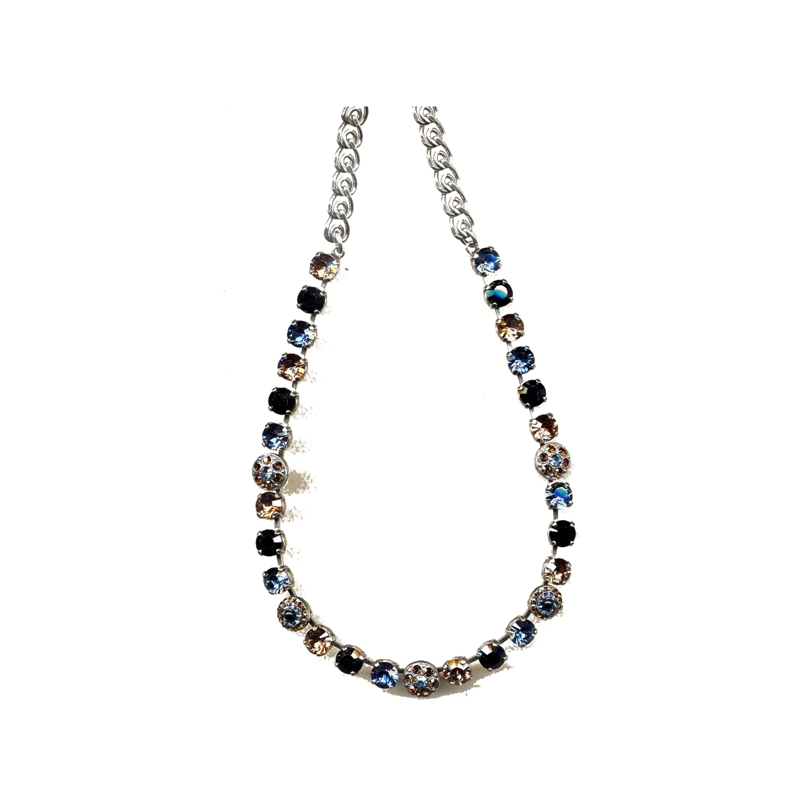 N-3044-1-1321-YG Necklace By Mariana Woman Sparkling Champagne and Navy Blue Swarovski Crystals - Image 1