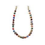 Necklace By Mariana Woman Green Opal and Rich Crimson Red Swarovski Crystals