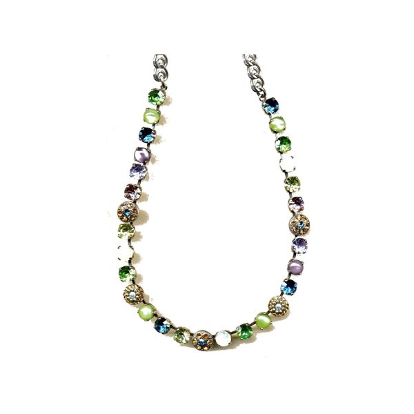 Necklace By Mariana Woman Chic Pale Purple and Pale Green Swarovski Crystals