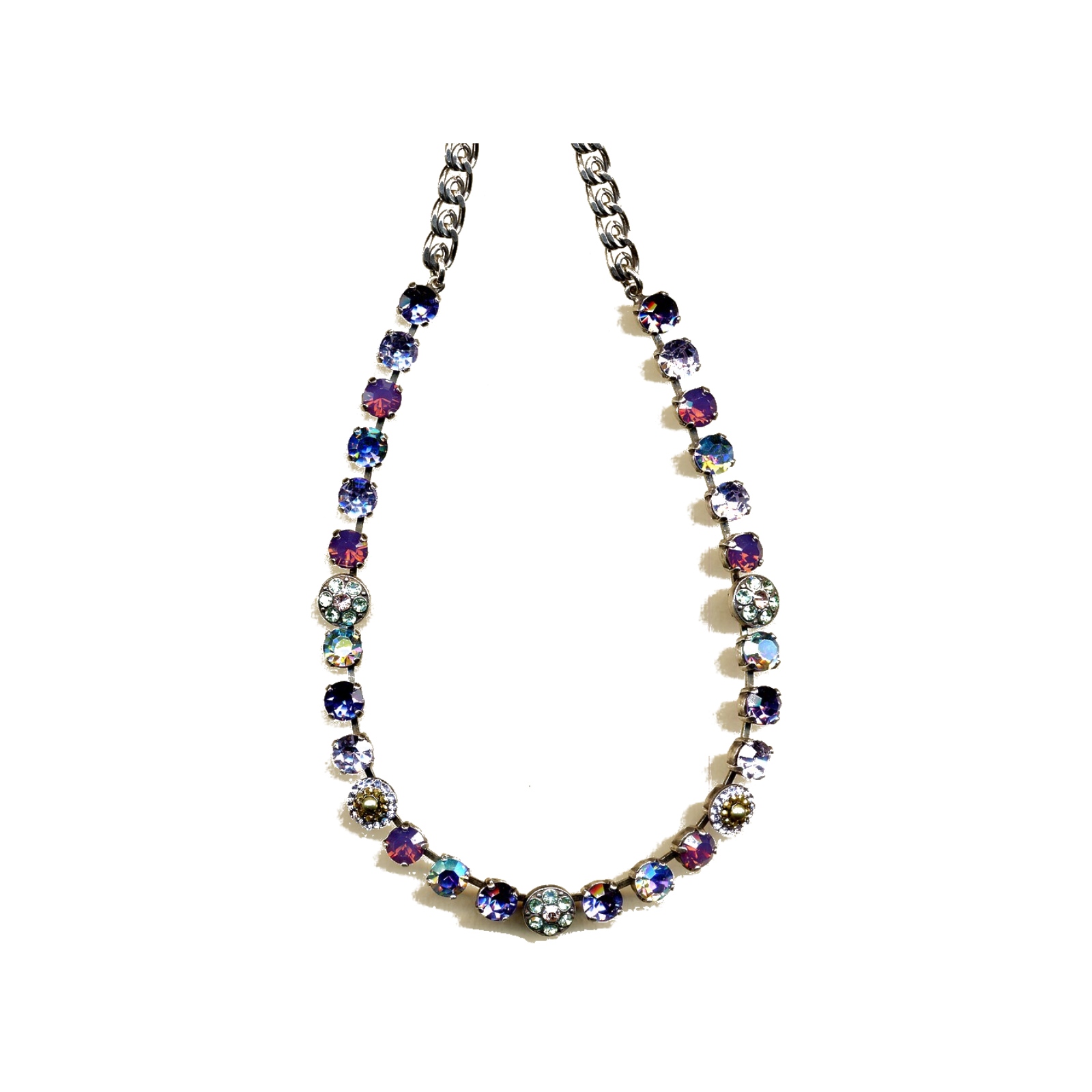 N-3044-1-1327-YG Necklace By Mariana Woman Graceful Deep Purple and Lavender Swarovski Crystals - Image 1