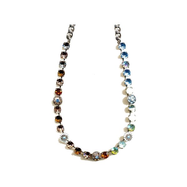 Necklace By Mariana Woman Stylish Pacific Opal and Aqua Blue Swarovski Crystals