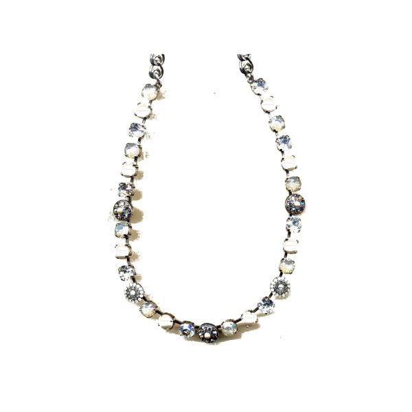 Necklace By Mariana Woman Glamorous Pearl and Clear Swarovski Crystals