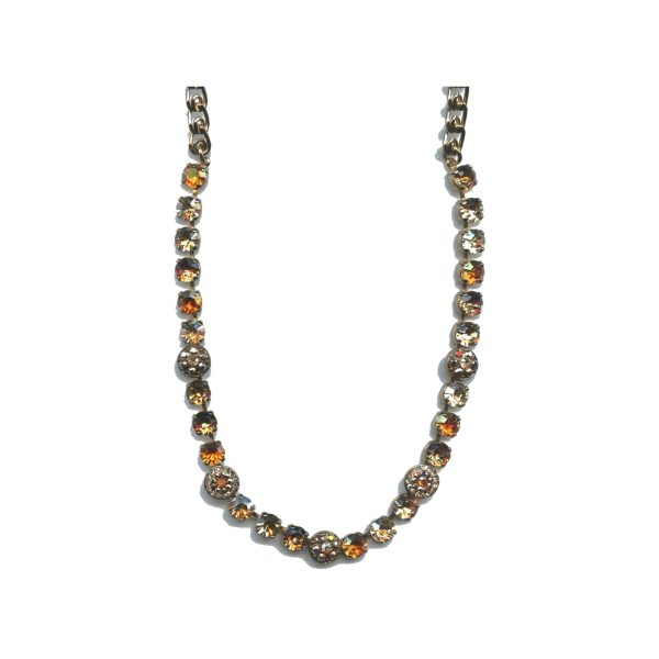Necklace By Mariana Woman Light Smoked Topaz and Golden Swarovski Crystals
