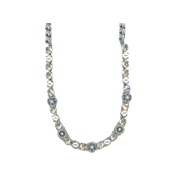 Necklace By Mariana Woman Luxurious Pearl and Tanzanite Swarovski Crystals