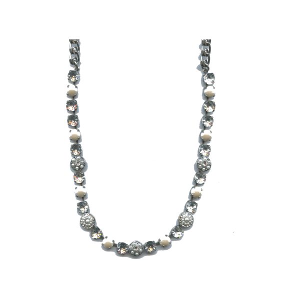 Necklace By Mariana Woman Chic Cream pearl and Clear Crystal Swarovski Crystals