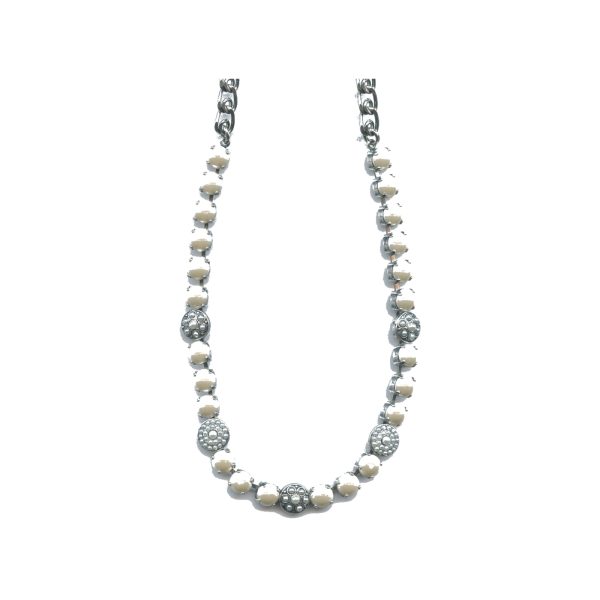 Necklace By Mariana Woman Striking Cream pearl Swarovski Crystals