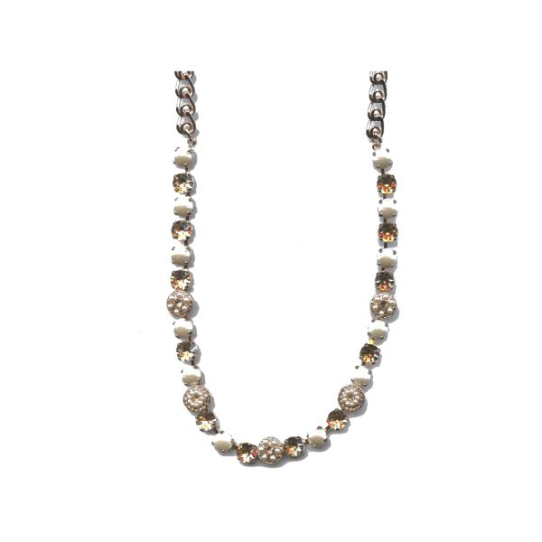 Necklace By Mariana Woman Feminine Cream pearl and Lt.Peach Swarovski Crystals