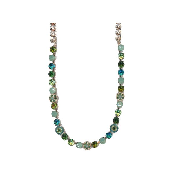 Necklace By Mariana Woman Captivating Peridot and Blue Zircon Swarovski Crystals