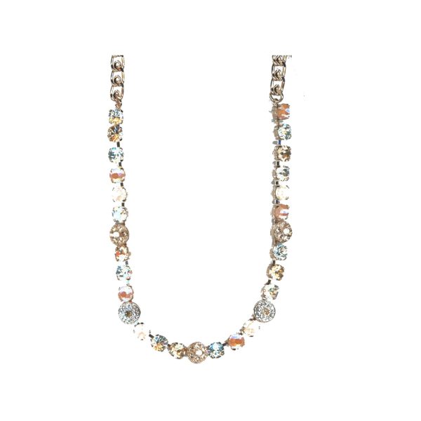 Necklace By Mariana Woman Chic Golden Shadow and White Opal Swarovski Crystals