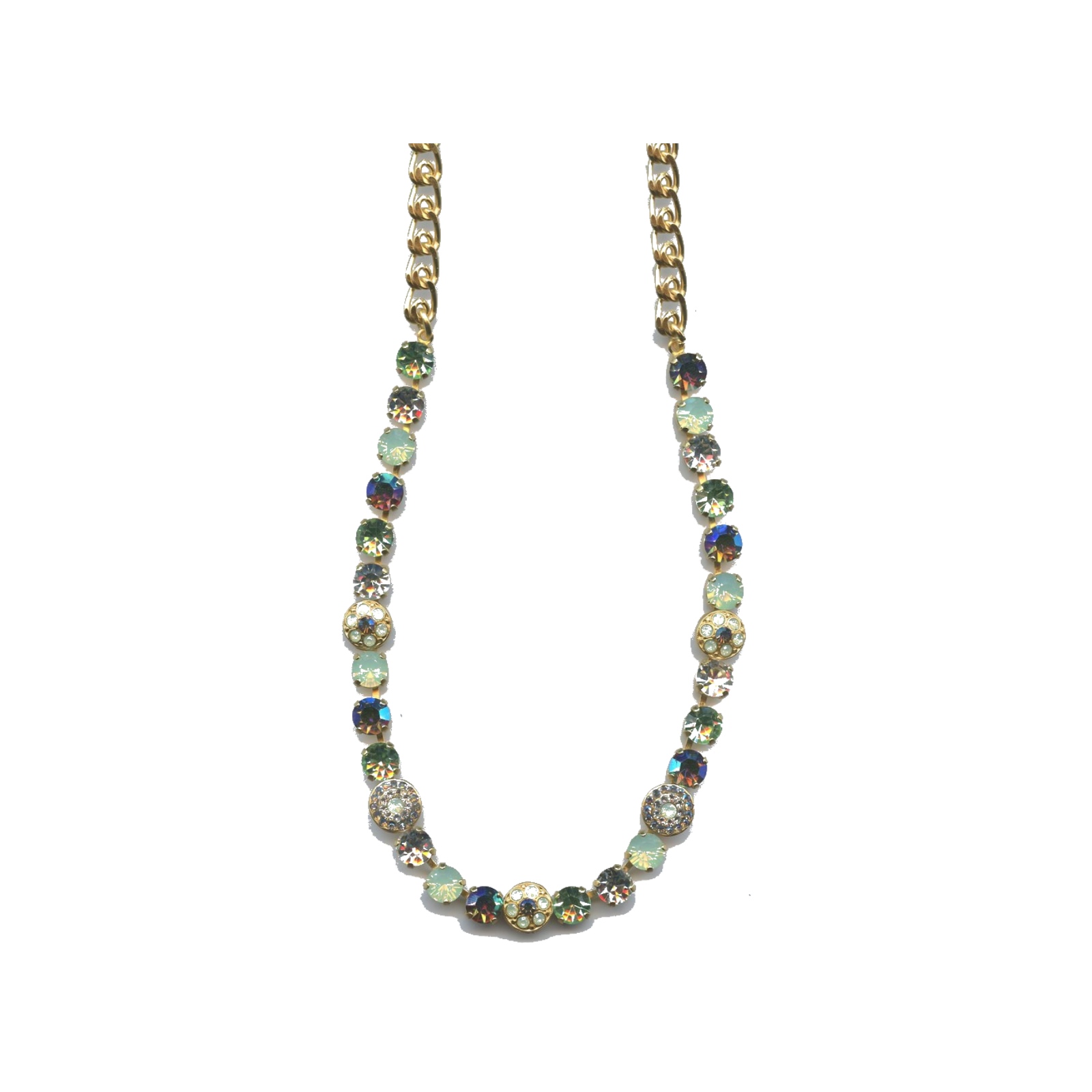 N-3044-1-2002-SP Necklace By Mariana Woman Chrysolite Opal and Clear and AB Swarovski Crystals - Image 1