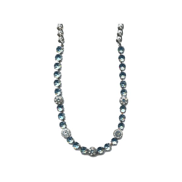 Necklace By Mariana Woman Chic Aquamarine and Crystal Clear Swarovski Crystals